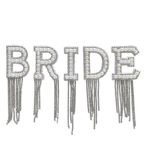 Bride-Sticker mit Glitzersteinen und Quasten - 5-teilig
